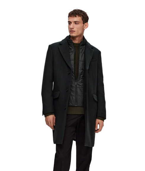 Single Breasted 2-in-1 Coat - Black