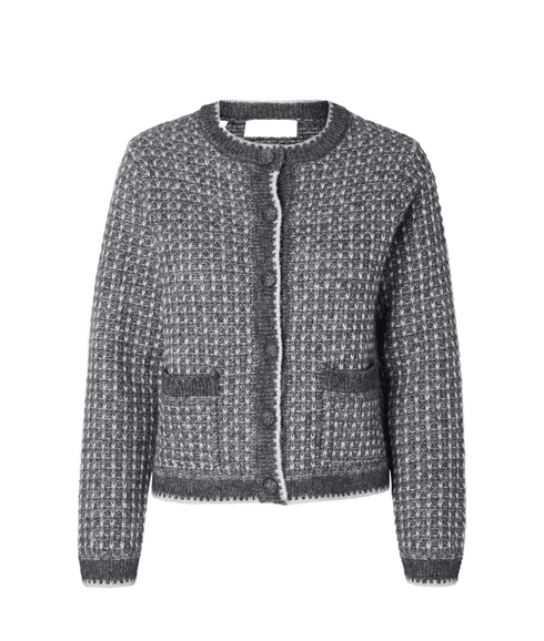 Long Sleeved Knitted Cardigan - Multi