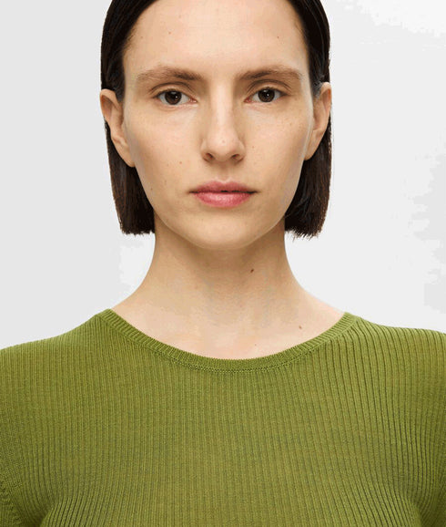 Long Sleeve Knitted Top - Green