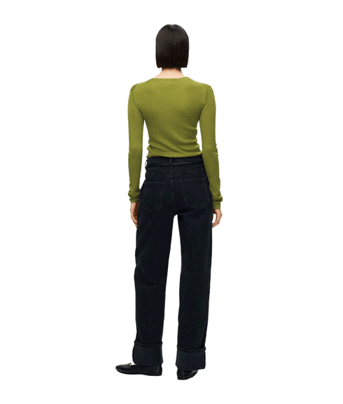 Long Sleeve Knitted Top - Green