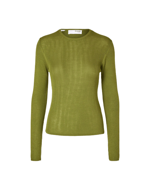 Long Sleeve Knitted Top - Green
