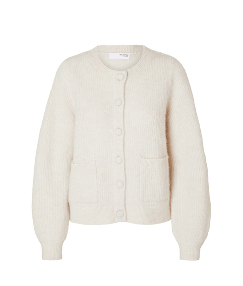 Sia Long Sleeve Knit Pocket Cardigan - Cream