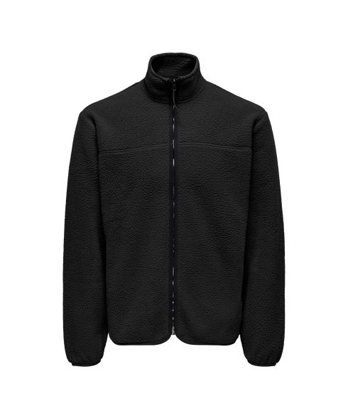 Emilio Reg Fullzip Highneck Swt Vd - Black