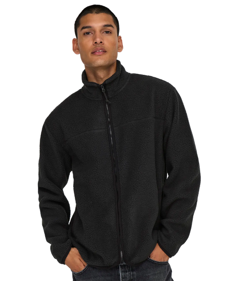 Emilio Reg Fullzip Highneck Swt Vd - Black