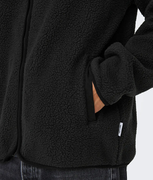 Emilio Reg Fullzip Highneck Swt Vd - Black