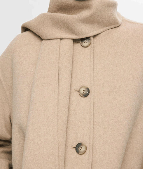 Built in Scarf Jacket - Beige