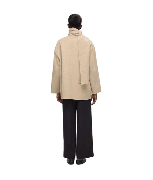 Built in Scarf Jacket - Beige