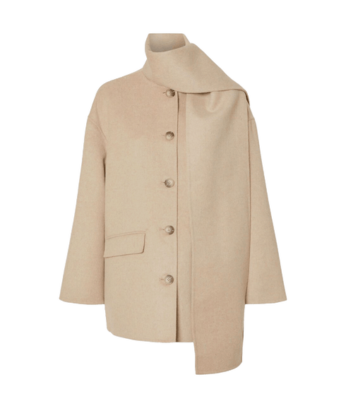 Built in Scarf Jacket - Beige