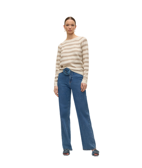 Doffy LS O-Neck Blouse - Grey
