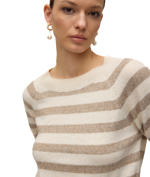 Doffy LS O-Neck Blouse - Grey