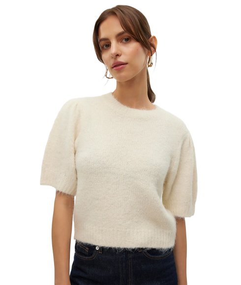 Novah Ss O-Neck Puff Pullover Ga - Birch