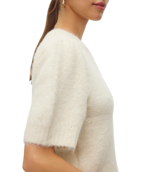 Novah Ss O-Neck Puff Pullover Ga - Birch