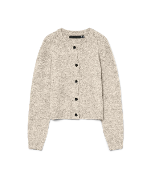 Novah Ls O-Neck Button Cardi Ga - Birch