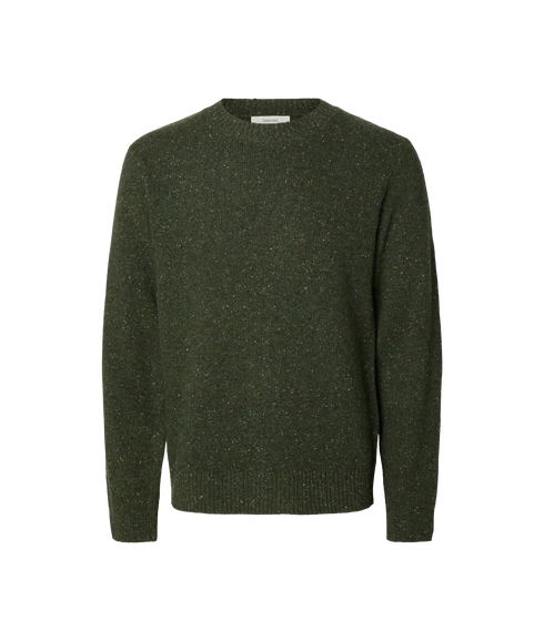 Neil LS Knit Neps Crew Neck - Green