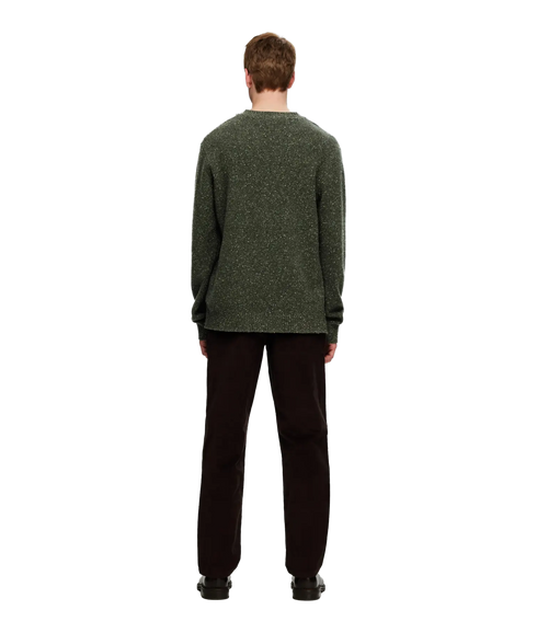 Neil LS Knit Neps Crew Neck - Green