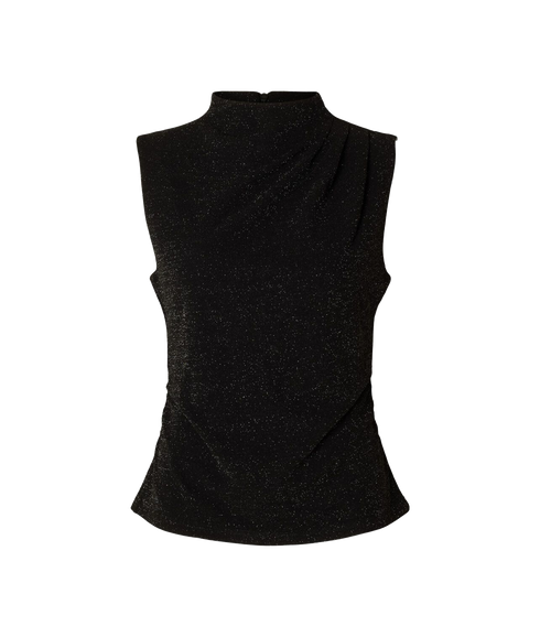 Glitter Sleeveless Top - Black