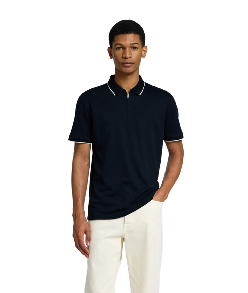 Fave Sport Zip Ss Polo - Sky Captain
