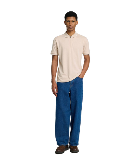 Fave Sport Zip Polo - Beige