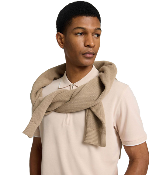 Fave Sport Zip Polo - Beige
