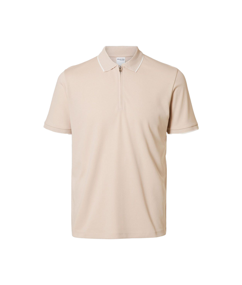 Fave Sport Zip Polo - Beige