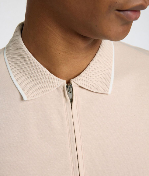 Fave Sport Zip Polo - Beige