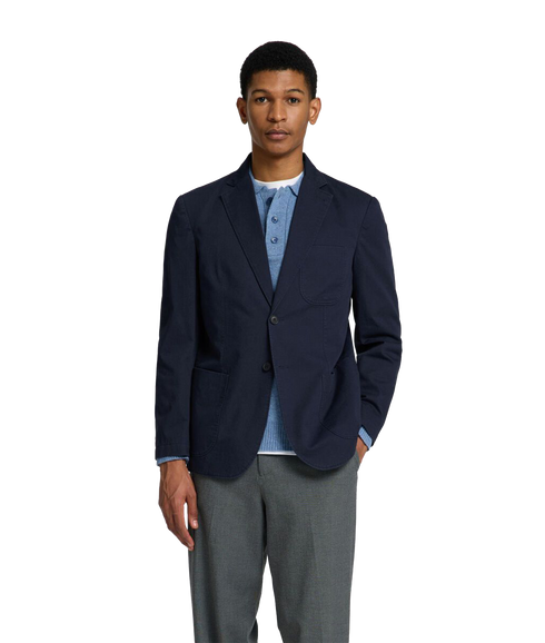 Glen Washed Blazer - Navy