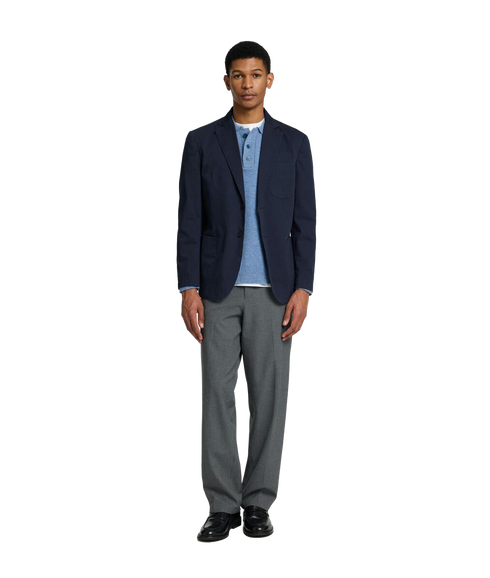 Glen Washed Blazer - Navy