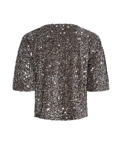Kam Ss Top Jrs Bc - Morel Silver Sequins