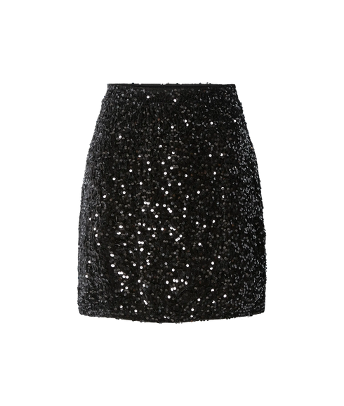 Kam Hw New Short Skirt Jrs Bc - Black Black Sequins