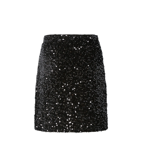 Kam Hw New Short Skirt Jrs Bc - Black Black Sequins