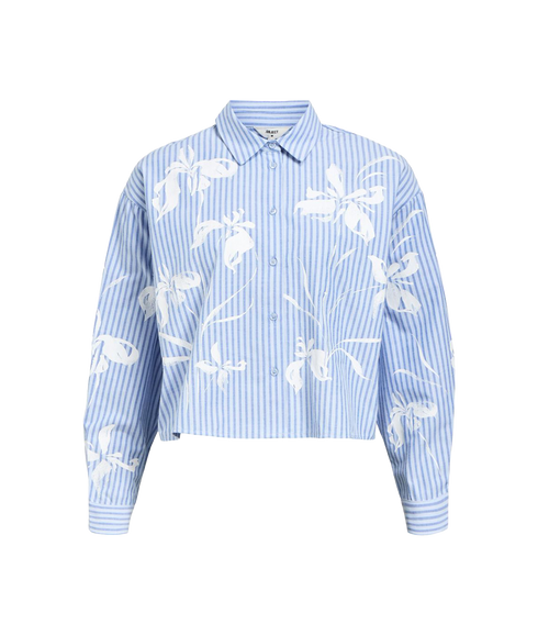 Aiko Re L/S Short Shirt - Blue
