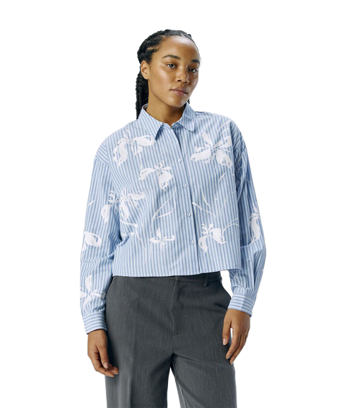 Aiko Re L/S Short Shirt - Blue