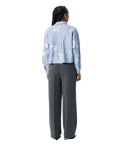 Aiko Re L/S Short Shirt - Blue
