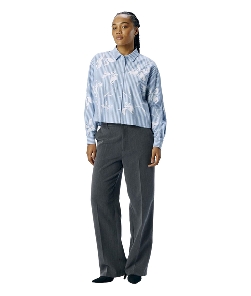 Aiko Re L/S Short Shirt - Blue