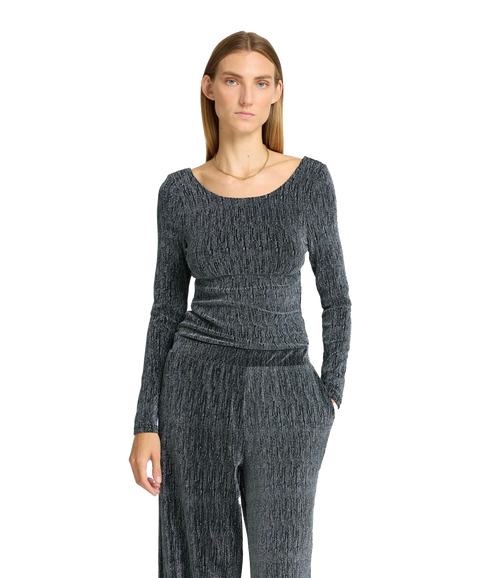 Glittery Long Sleeved Top - Silver