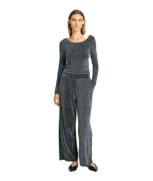 Glittery Long Sleeved Top - Silver