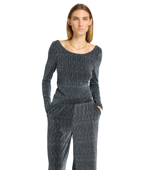 Glittery Long Sleeved Top - Silver