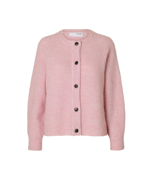 Lulu Ls Knit Short Cardigan Noos - Pink