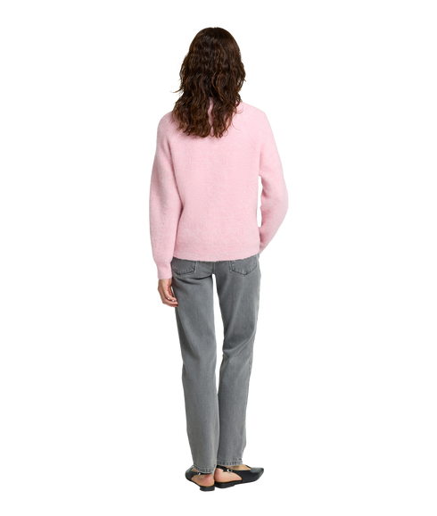 Lulu Ls Knit Short Cardigan Noos - Pink