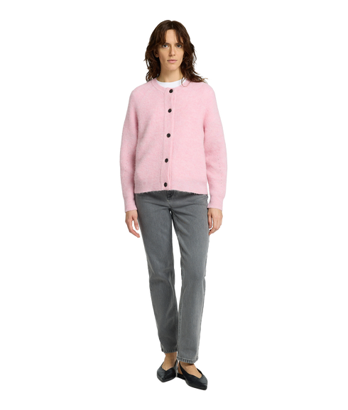 Lulu Ls Knit Short Cardigan Noos - Pink