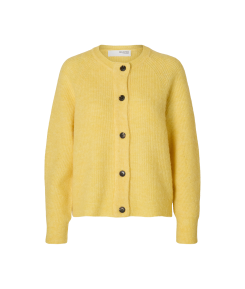 Lulu Ls Knit Short Cardigan Noos - Yellow