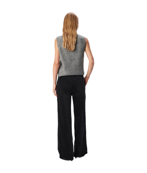 Diana Re V-Neck Knit Vest - Medium Grey Melange