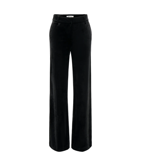 Kayle-Elsy Straight Velvet Pant Tlr - Black