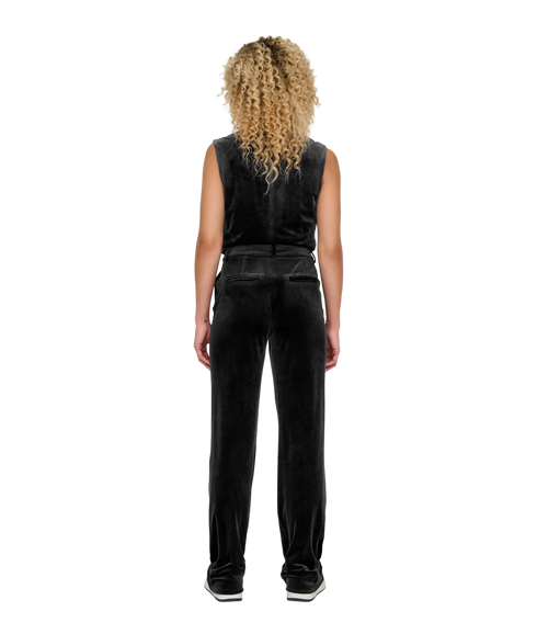 Kayle-Elsy Straight Velvet Pant Tlr - Black