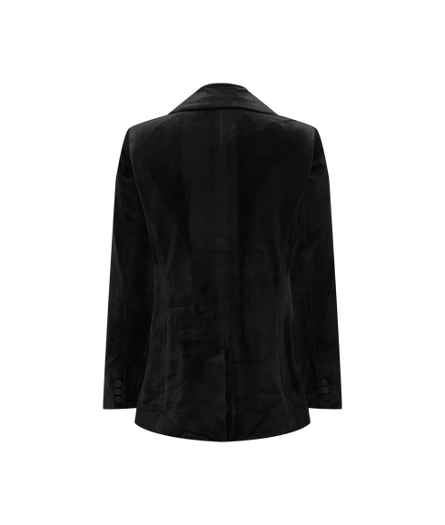 Astrid-Elsy LS Fit Velvet Blazer - Black