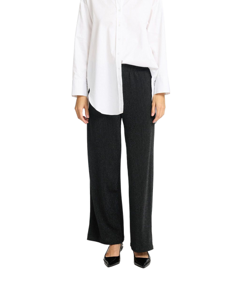 Glittery High Waisted Trousers - Black