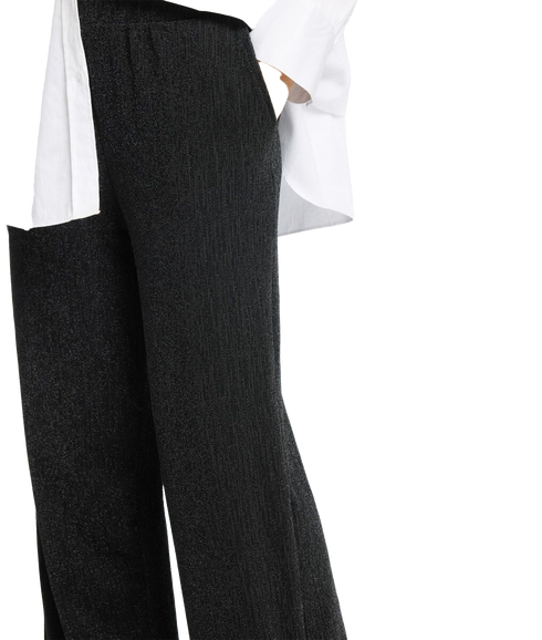 Glittery High Waisted Trousers - Black