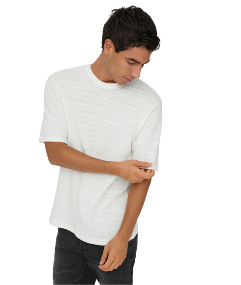 Givo Reg 12 Ss Crew Knit - White