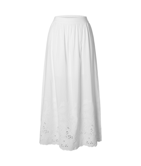 Dahlia Hw Ankle Broderi Skirt - White