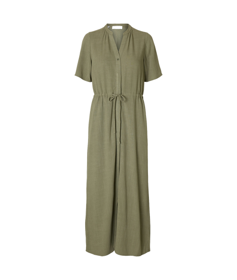 Viva-Damina Ss Ankle Sun Dress - Green